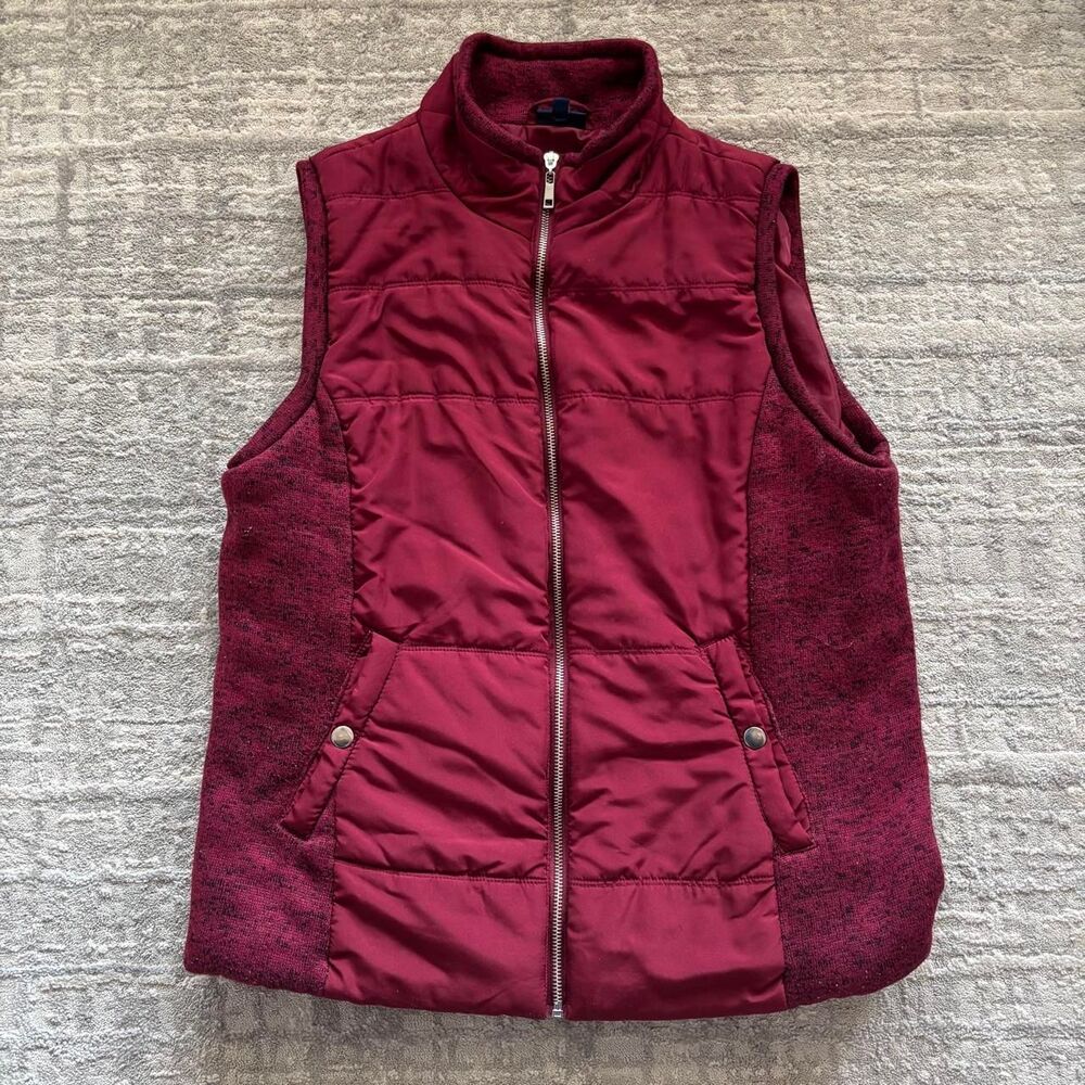 Unbranded Women's Red and Burgundy Gilet
